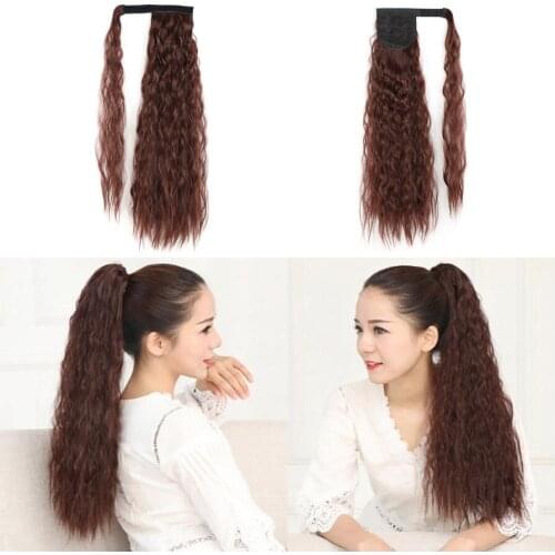 Afro high puff ponytail hair extension hairpiece for black women natural wavy pony tail synthetic false hair piece