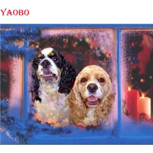 Yaobo 5D Diy Diamond Painting Cavalier king charles spaniel dog Mosaic Diamond Round Full Square Diamond Embroidery Top Gift