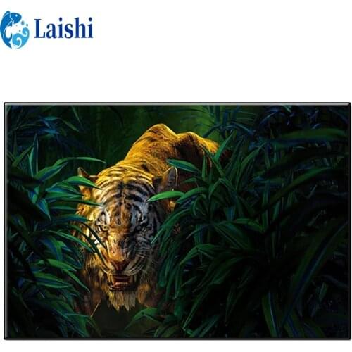 Tiger in the forest full Round square drill diamond painting cross stitch mosaics Full 100% cover embroidery diamond embroidery