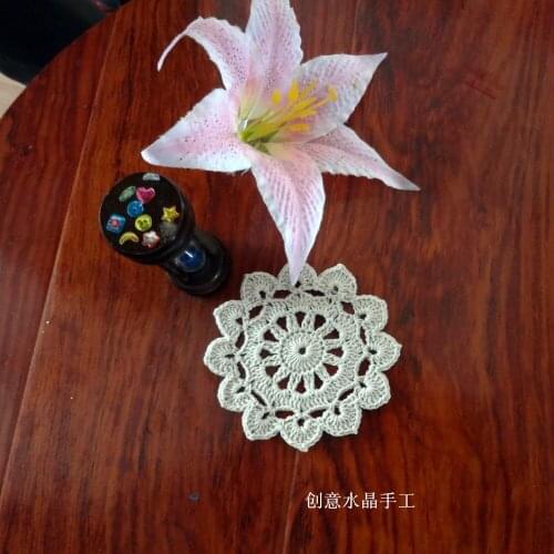 Free shippin 12 pic/lot cotton knitted lace felt as household item for home decor with flower lotus tablemat placemat holder mat