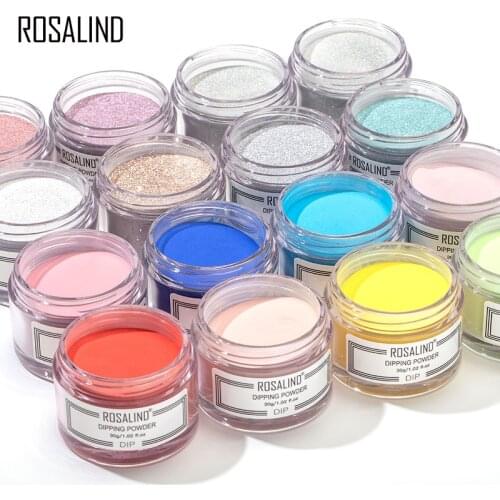 ROSALIND 30g Nail Glitter Holographic Dipping Powder Set 24 Color Nail Art Design All for Manicure Natural Dry Without Lamp Cure