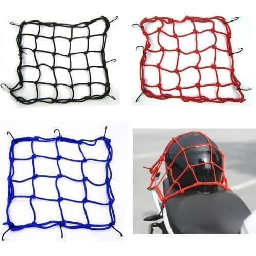 30*30cm Black Bungee Cargo Net Motorcycle Cord Helmet Storage Mesh Adjustable Size with 6 Metal Hooks motorcycle accessories