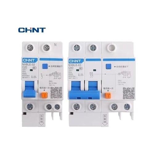 CHINT CHNT Leakage Protection Household Air Switch Circuit Breaker NXBLE-63 1P+N 2P 3P 3P+N 4p Leakage Circuit Breakers