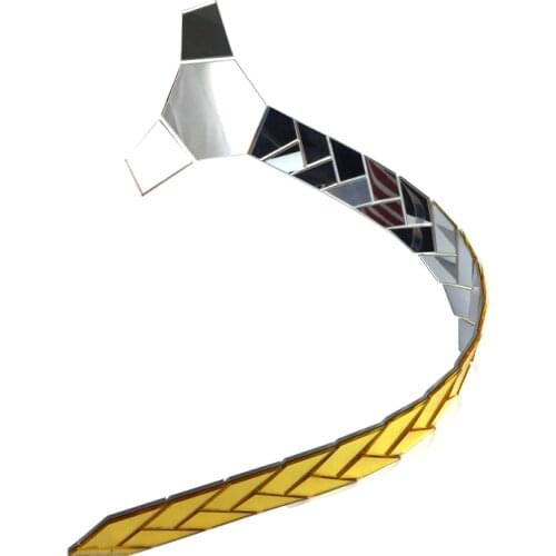 Reversible Mirror Necktie One side Gold n One Side Silver Classy Ties Christmas Gift Acrylic Shining Ties Slim Tie Clip Set