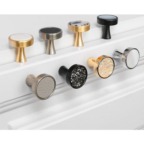 European Door Knobs and Handles for Kitchen Cabinet Zinc Alloy Furniture Handles Marble Vein Gold Drawer Pulls Wall Hanging Hook