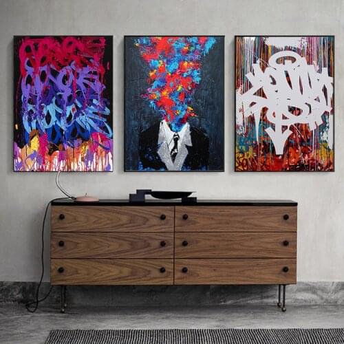 Graffiti Art Canvas Paintings Abstract Nordic Colorful Posters and Prints Wall Art Pictures for Living Room Cuadros Home Decor