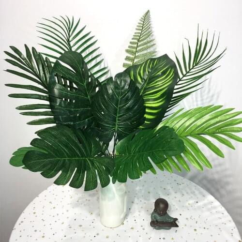 1pcs Artificial Leaf Tropical Palm Leave Simulation Leaf for Wedding Hawaiian Luau Theme Party Decoration Home garden decoration