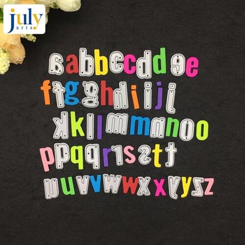 Julyarts Metal Die Cuts 202X54mm 26 Alphabet Dies Cutting Scrapbooking Carbon Steel Craft Create Stamps Paper Card Stencil