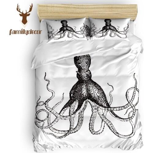 FamilyDecor DHL Free Shipping Sea Octopus Cthulhu Bedding Sets Duvet Set Covers FatherS Day Flat Sheet Halloween Bed Sets