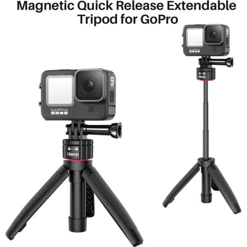 Ulanzi Magnetic Quick Release Extendable Tripod for Gopro 9/8/7/6/5 Mini Tripod with Gopro Quick Release Switch Base Mount Parts