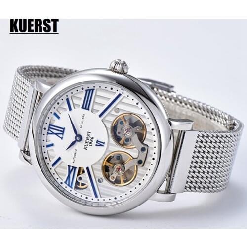 Double Tourbillon Watch Men Automatic Mechanical Watch Mens Fashion Stainless Steel Gold Wristwatch reloj de hombres New 2020