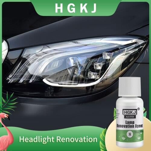 HGKJ 8 Headlight Restoration Polishing Kits Headlamp Clean Paste Systems Car Care Wash Head Lamps Brightener Refurbish Repair