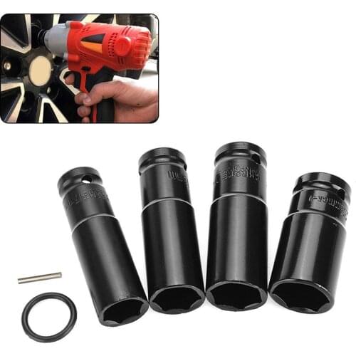 4PCS 17-22mm Electric Impact Wrench Hex Socket Head Kit Suitable For AC Electric Wrench Durable Socket Wrench Set Tool