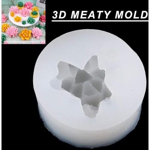 Newest 3D Succulent Plants Silicone Mold Fondant Chocolate Cake Decorating Mould Candle Soap Crafts Making Mould DIY Art Tools