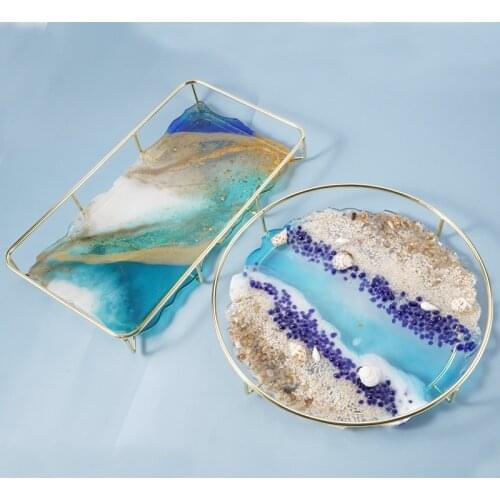 2021 New Irregular Lace Fruit Plate Cup Diy Glue Mold Cushion Rack Metal Bracket Silicone Molds