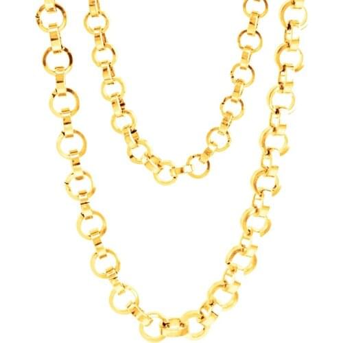 Stainless steel square line Rolo O necklace women collares de moda chain choker Sell in meter no clasp chain