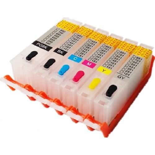 6 Color 125 126 PGI-125 BK C M Y GY refillable ink cartridge For canon PIXMA MG6110 MG6210 MG8110 MG8210 Printer