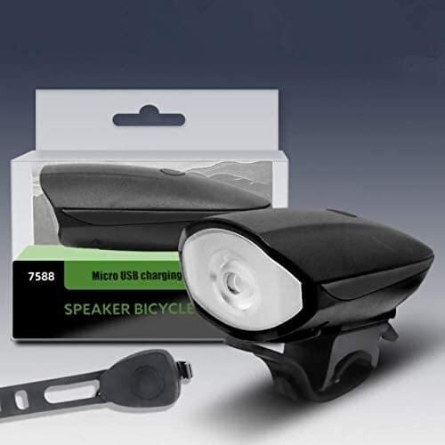 USB rechargeable, waterproof with horn, 3 lighting modes, 5 types of sound led bicycle headlights, mountain bike horn headlights