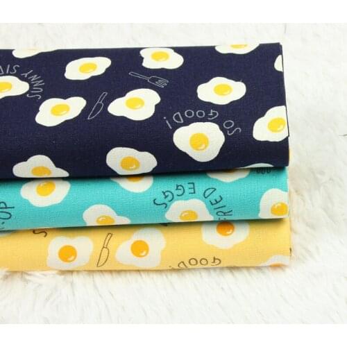 Half yard thicken cotton fabric with fried egg print handmade DIY bag garment sewing material 100% cotton B451
