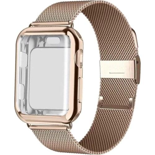 Milanese Watch Band +Case For Apple Watch Series 6 SE 5 4 40mm 44mm 38mm 42mm Stainless Steel Strap Wrist Bracelet for iwatch