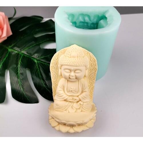 3D Chinese Buddha Shape Silicone Mold Cake Candle Soap Gypsum Resin Mould DIY Aromatherarpy Household Decoration Craft Tools