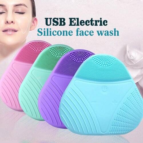 Mini USB Sonic electric silicone cleansing brush clean skin to remove skin impurities electric facial massager SU152