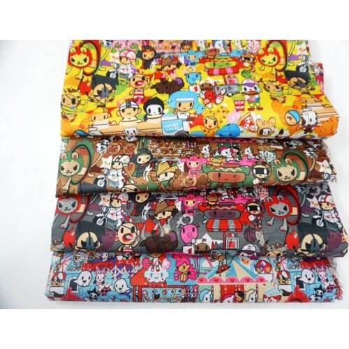 145*90cm Cute cartoon animals waterproof Oxford cloth for patchwork PVC DIY Sewing Tablecloth bag raincoat