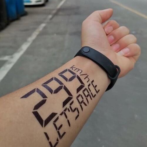Waterproof Black Temporary Tattoo Number Race Speed Display Lasting Stickers Flash Tatoo Fake Tatto Body Art for Men Women Kids