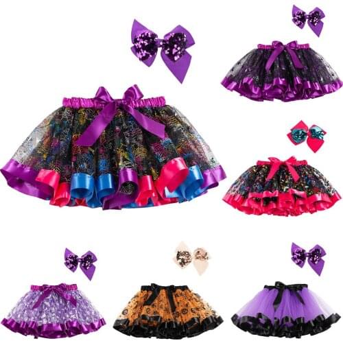 New Tutu Skirt Baby Girl Clothes 2-11 Years Colorful Mini Pettiskirt Party Dance Rainbow Tulle Skirts Bow Children Clothing 0213