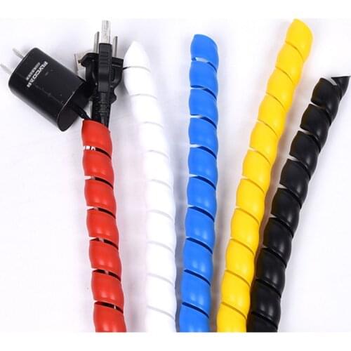 8/10/16/22/28mm 1m Line Organizer Pipe Protection Spiral Wrap Winding Cable Wire Protector Cover Tube（without wire-finder