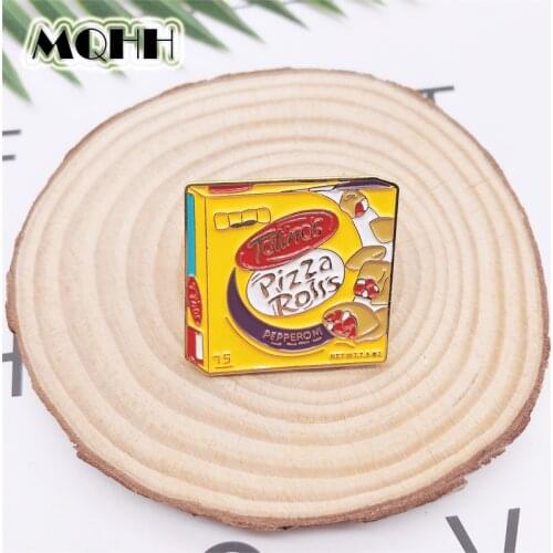 Creative Cartoon Fun Food Pizza Enamel Brooch Alloy Badge Clothes Bag Pin Woman Jewelry Accessories Gift For Friends