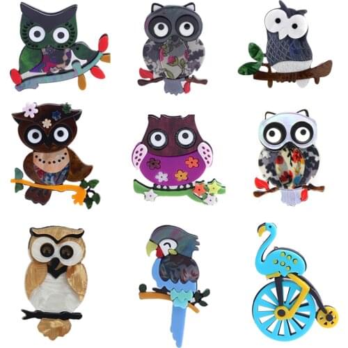 Fashion Bird Brooches For Women Vintage Animal Birds Scarf Resin Lapel Pin Badge Animals Brooch Female Clothe Jewelry Party Gift