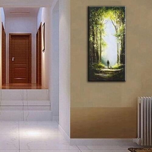 100% hand painted oil painting Home decoration high quality landscape knife painting pictures DM16063002