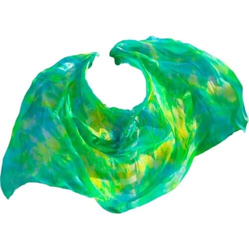 100% Silk veil Stage Performance Props Silk Dance Wooden Sticks Belly Dance Veils wholesale Size and color can be customized