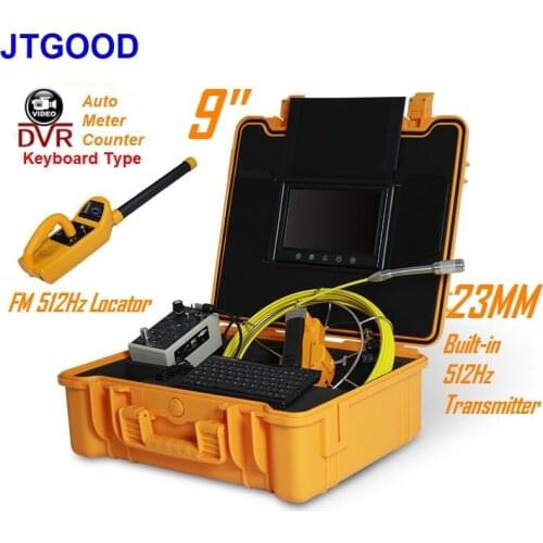 23MM 512Hz Transmitter Sonde and Locator Pipe Sewer Drain Inspection Camera Endoscope Borescope 9 Inch DVR Meter-Counter Monitor