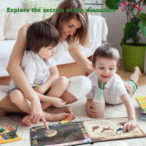 3D Explore the Mystery of Dinosaurs Book Animal Dinosaur Model Toys Gift For Kid 97BC