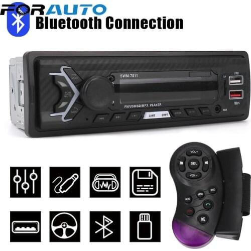 Car Radio Multimedia SWM-7811/7812 Head Unit Handsfree with Voice Control 1-DIN Auto Stereo Bluetooth AUX Function Auto Parts