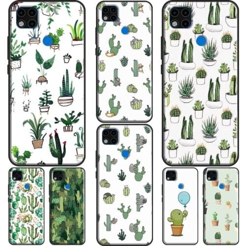 Watercolour Succulents Cacti Case For Xiaomi Redmi Note 10 Pro Note 9 Pro Note 8 Pro Note 7 8T 9S 9C 9A 8A 7A 9T Coque