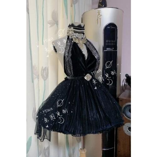 [Customized] Anime Arknights W Black Lolita Dress Party Uniform Daily Dress Cosplay Costume Halloween Women Free Shipping 2020