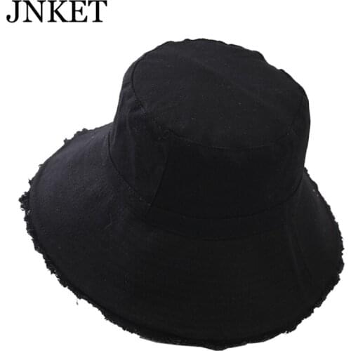 JNKET Fashion Women Bucket Hat Beach Sun Hats Flat Cap Fisherman Cap Outdoor Travel Sunhat Summer Hat Large Brim Hats