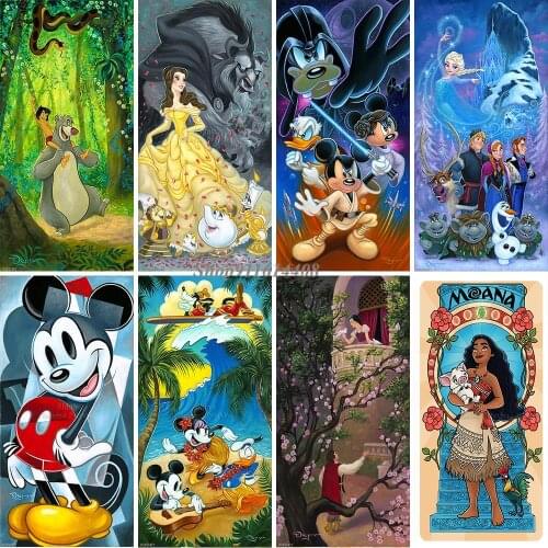 Canvas Painting Disney Mickey Mouse Princess Landscape Anime Prints Posters Wall Art Picture Modern Mural Living Room Home Decor