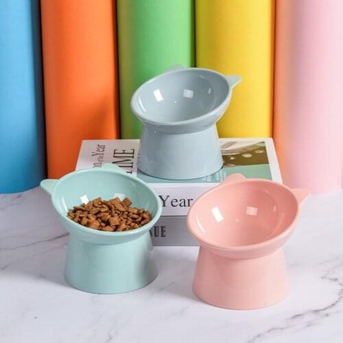 Cat Bowl High Foot Cat Bowl Neck Protector Cat Dog Food Water Bowl Anti-overturning Binaural Pet Feeding Cup Pet Feeder Bowl