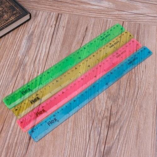 Soft Ruler multicolour student flexible ruler tape measure 15cm 20cm 30cm(6\8\12inch) Straight Ruler Office School supplies