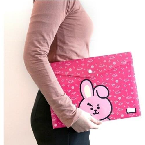 New A4 Folders School Supplies Cartoon Rabbit Folders Office Stationery Storage Document Bag for Student Gift