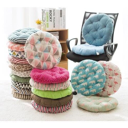 Cushion thickening four seasons suitable for cool breathable linen cartoon cushion office student round cushion fart pad