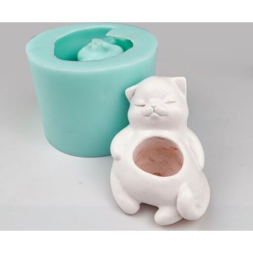 PRZY 3D Cute Cat Flower Pot Silicone Mold Succulents Kitten Claw Silicone Mold Concrete Manual Mold Cement