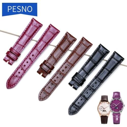 PESNO Genuine Leather Calf Skin Leather Watch Bands Top Layer Leather Strap Compatible for Zenith Elite 16.2310.692
