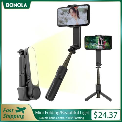 Bonola Handheld Gimbal Selfie Stick Tripod for iPhone 12/11/Xiaomi Poco x3/Samsung S21 Ultra Smartphone Stabilizer Tripod