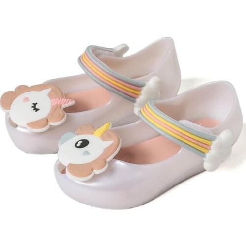 Mini Melissa Girls Sandals Unicorn Jelly Shoes Children Sandals Breathable Non-Slippery High Quality Summer Jelly Shoes SH19088