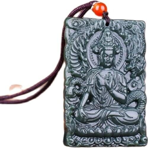 Xinjiang Hetian Jade Pendant Green Jade Guanyin Pendant Pendant